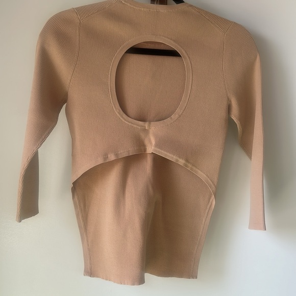 Tibi Giselle stretch sweater circle openback pullover - Picture 3 of 4